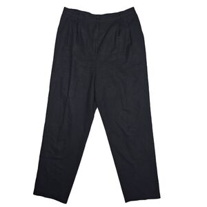 Sag Harbor Pleated Wool Pants Size 14 Black